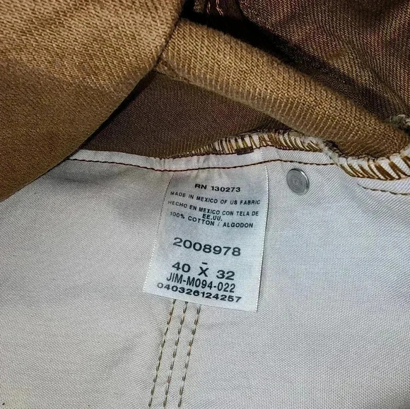 NWT deadstock Lee Regular fit straight leg Aztec tan 40x32 - Picture 5 of 5